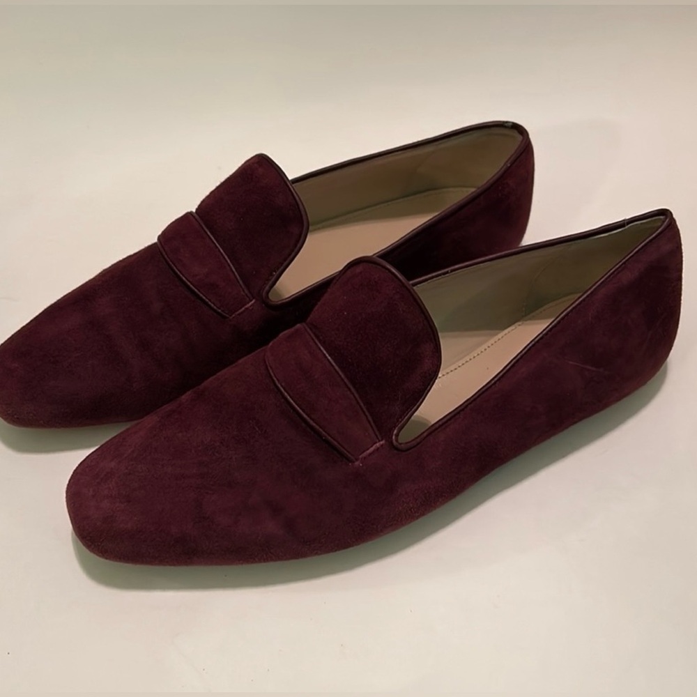New J. Crew Women's Burgundy Suede Loafers size 6